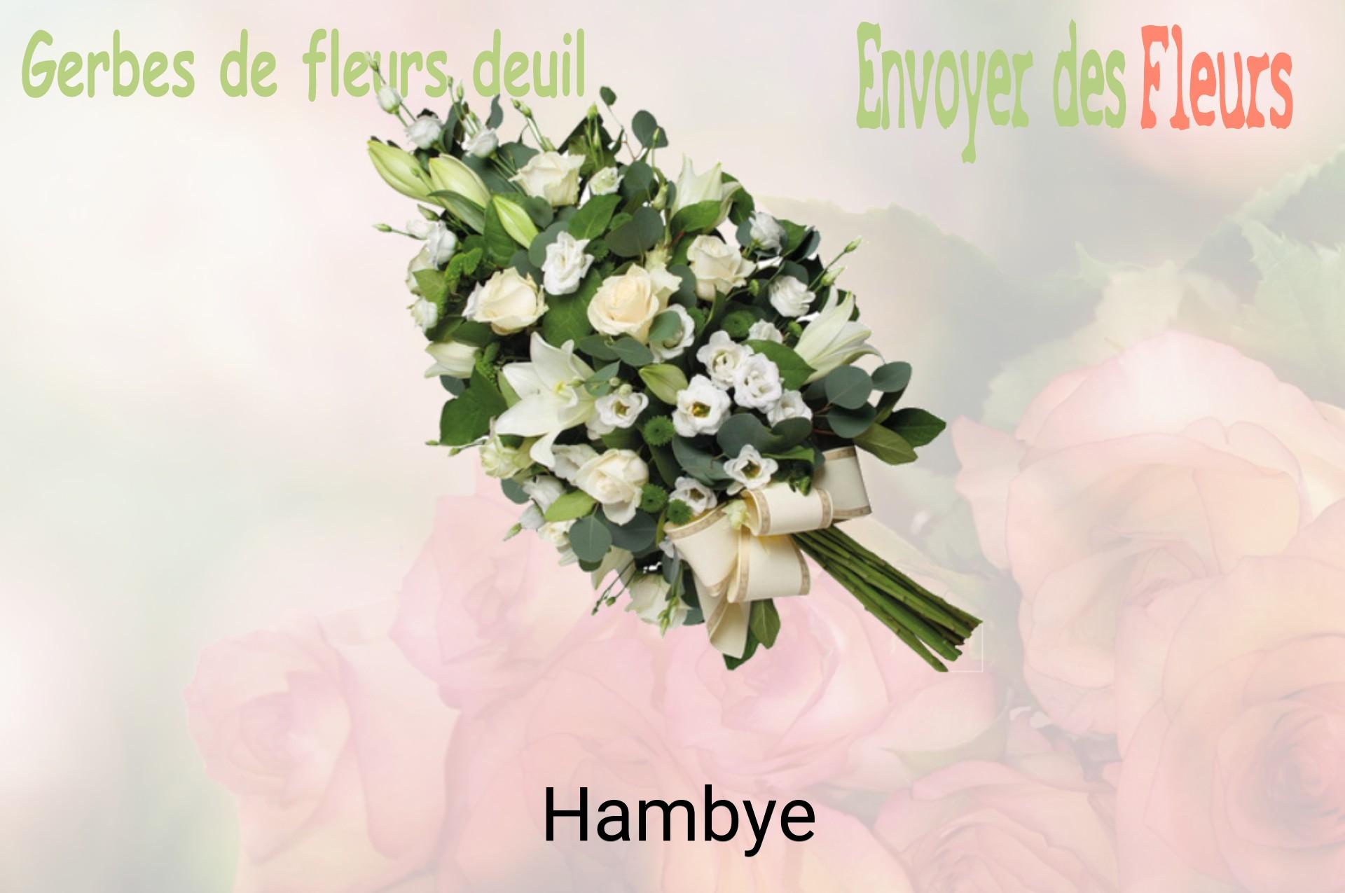 Gerbe de fleurs de deuil livrée à Hambye